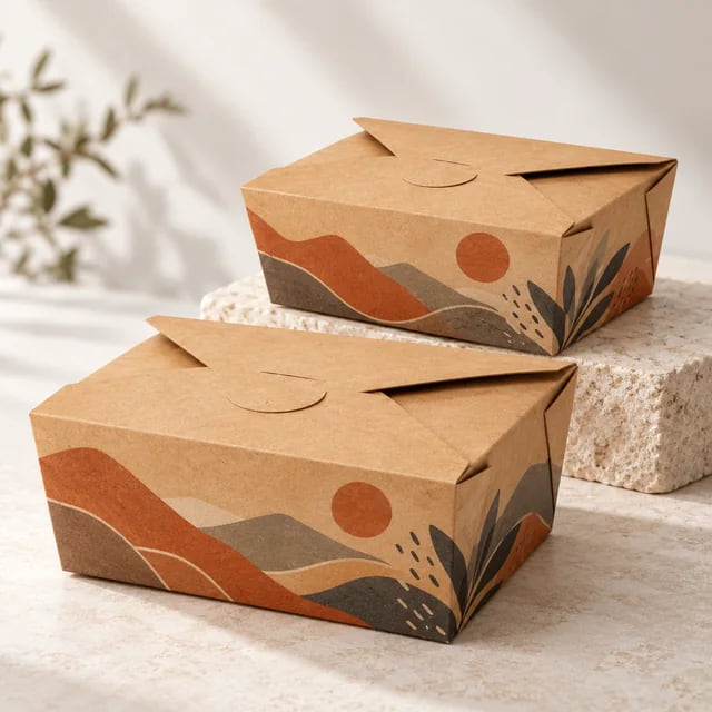 Kotak Makan 800ml & 1080ml — Pilihan Takeaway OEM — visualisasi desain cetak dan komposisi kustom