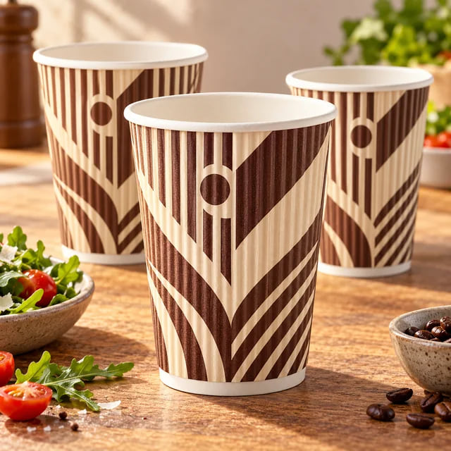 Copos de Papel Personalizados para Bebidas — OEM para Marcas de Pizza — visualização de arte personalizada e composição