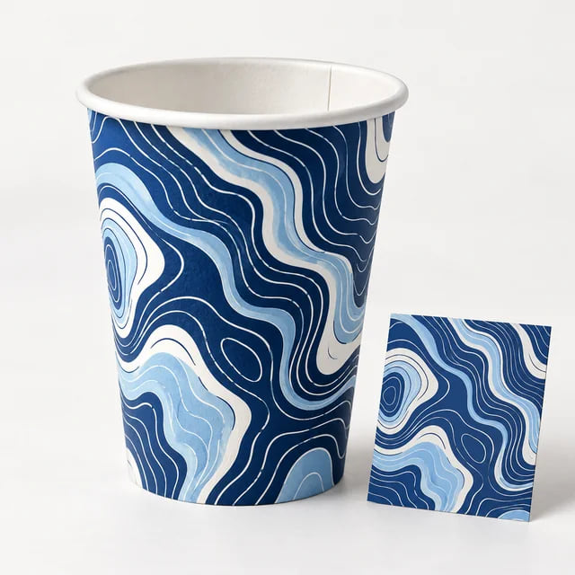 Copos de Papel de Parede Simples Personalizados de 16oz — Fornecimento OEM — visualização da composição e da arte personalizada