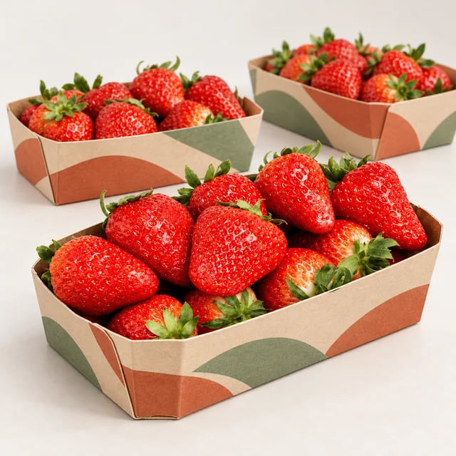 Caixas Personalizadas para Embalagem de Frutas — Fornecedor para Marcas de Hortifrúti — visualização de arte personalizada e composição
