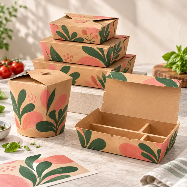 Fornecedor de Embalagens para Marcas de Delivery — Embalagens OEM para Cardápios — visualização de arte personalizada e composição