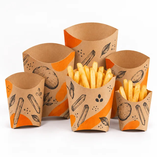 Custom Fries Cups — Bulk Supply for QSR Brands — custom artwork and composition visualization