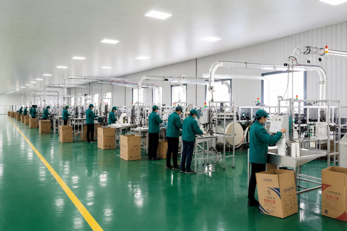 Paper packaging manufacturing-floor image from Fude’s company website