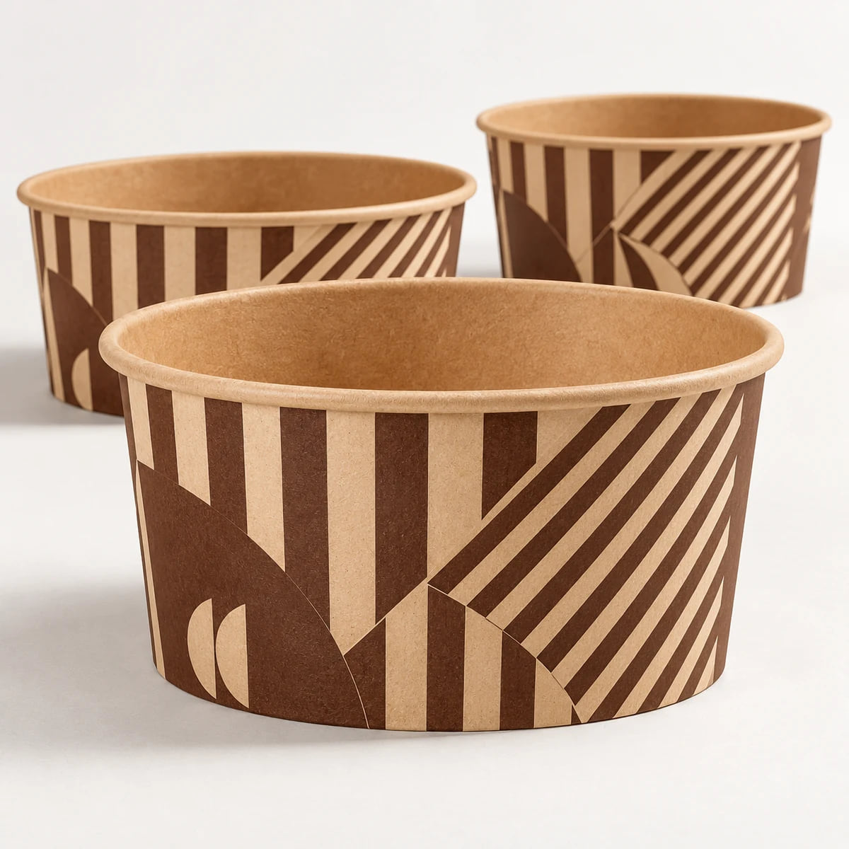 Tigelas Kraft Personalizadas para Salada — Fornecimento em Volume para Marcas de Alimentos — visualização de arte personalizada e composição