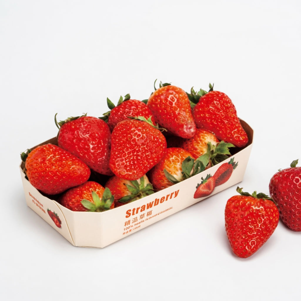 Referência de design da família de caixas kraft para frutas do catálogo atual da Fude