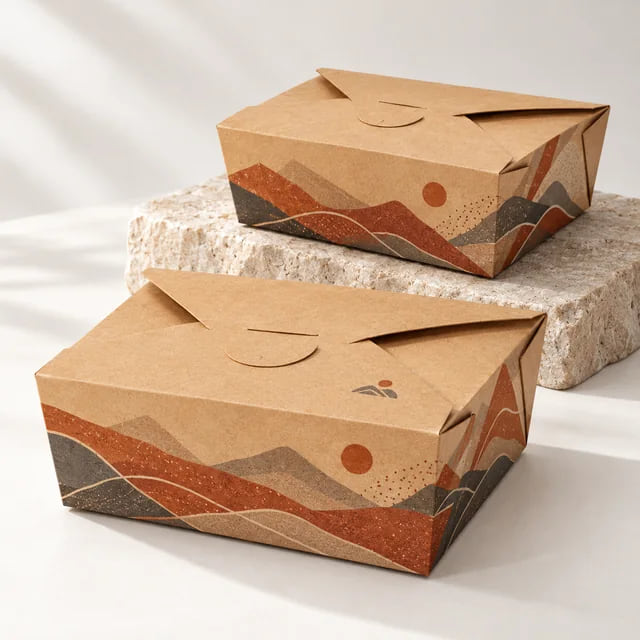 Marmitas Kraft de 1500ml — OEM Personalizado para Viagem — visualização da composição e da arte personalizada