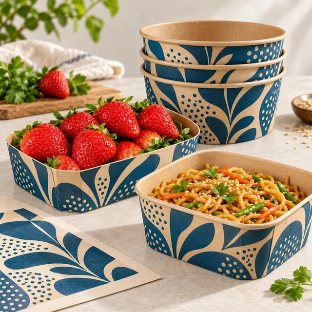 Fornecedor de Embalagens para Alimentos Frescos e Delicatessens — Marcas de Varejo Personalizadas — visualização de arte personalizada e composição